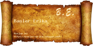 Basler Erika névjegykártya